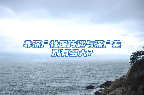 非深户社保待遇与深户差别有多大？