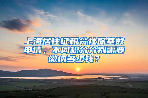 上海居住证积分社保基数申请，不同积分分别需要缴纳多少钱？