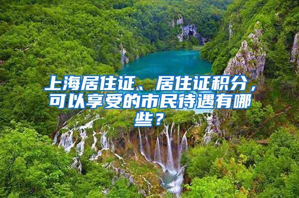 上海居住证、居住证积分，可以享受的市民待遇有哪些？