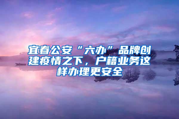 宜春公安“六办”品牌创建疫情之下，户籍业务这样办理更安全