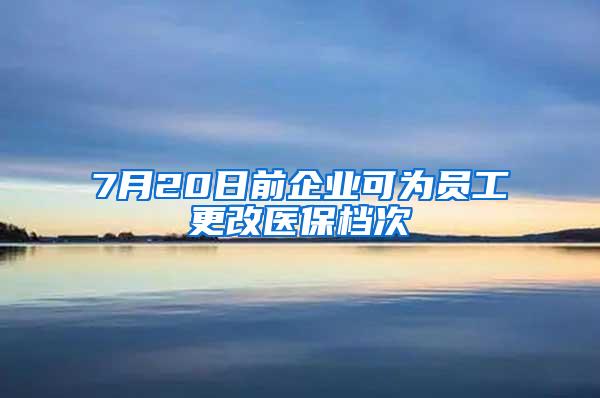 7月20日前企业可为员工更改医保档次