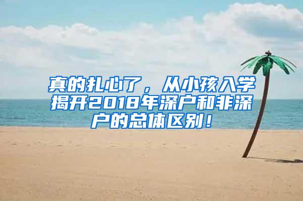 真的扎心了，从小孩入学揭开2018年深户和非深户的总体区别！