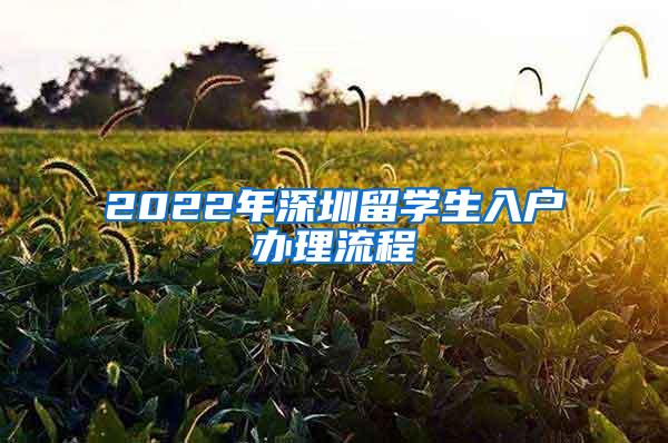 2022年深圳留学生入户办理流程