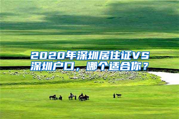 2020年深圳居住证VS深圳户口，哪个适合你？