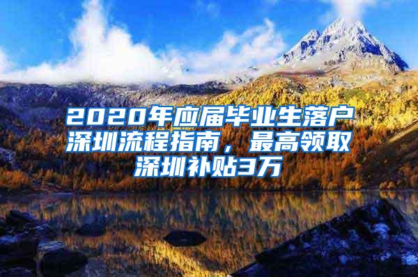 2020年应届毕业生落户深圳流程指南，最高领取深圳补贴3万