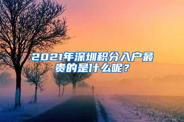 2021年深圳积分入户最贵的是什么呢？