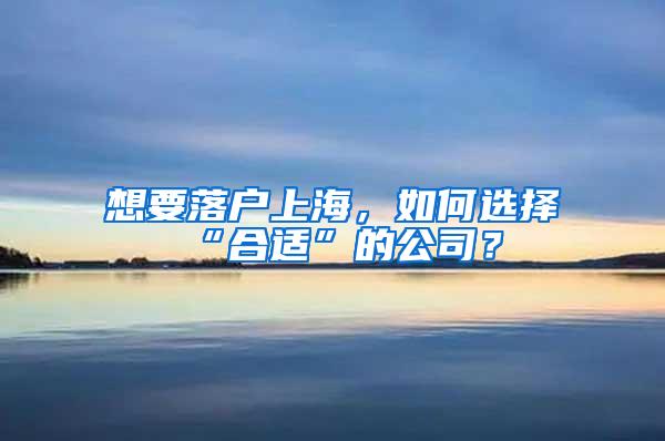 想要落户上海，如何选择“合适”的公司？