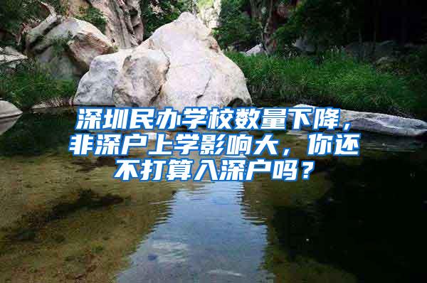 深圳民办学校数量下降，非深户上学影响大，你还不打算入深户吗？