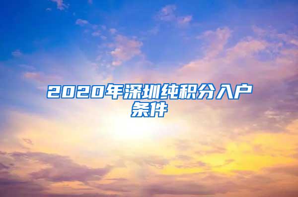 2020年深圳纯积分入户条件