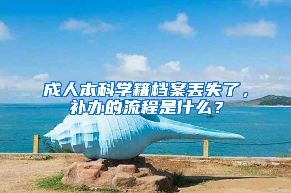 成人本科学籍档案丢失了，补办的流程是什么？