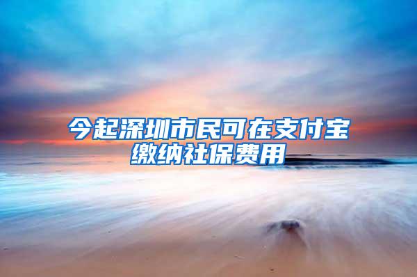 今起深圳市民可在支付宝缴纳社保费用