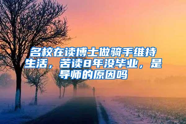 名校在读博士做骑手维持生活，苦读8年没毕业，是导师的原因吗