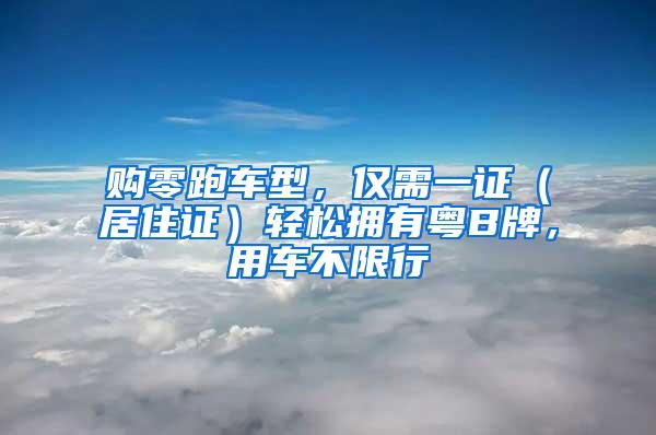 购零跑车型，仅需一证（居住证）轻松拥有粤B牌，用车不限行