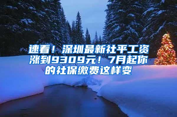 速看！深圳最新社平工资涨到9309元！7月起你的社保缴费这样变