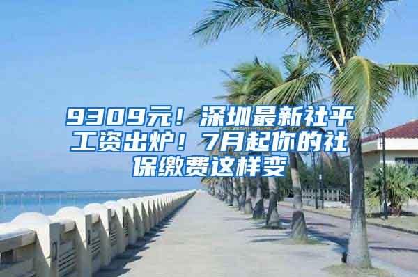 9309元！深圳最新社平工资出炉！7月起你的社保缴费这样变