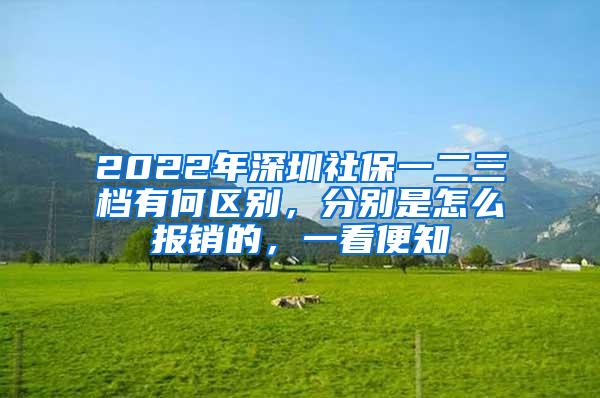 2022年深圳社保一二三档有何区别，分别是怎么报销的，一看便知