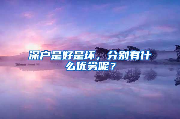 深户是好是坏，分别有什么优劣呢？