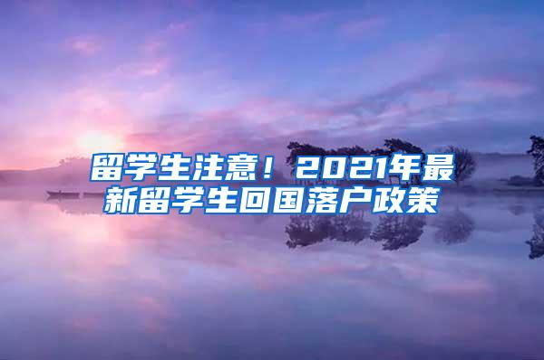 留学生注意！2021年最新留学生回国落户政策