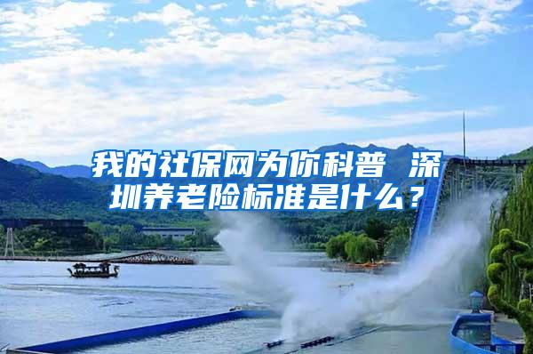 我的社保网为你科普 深圳养老险标准是什么？