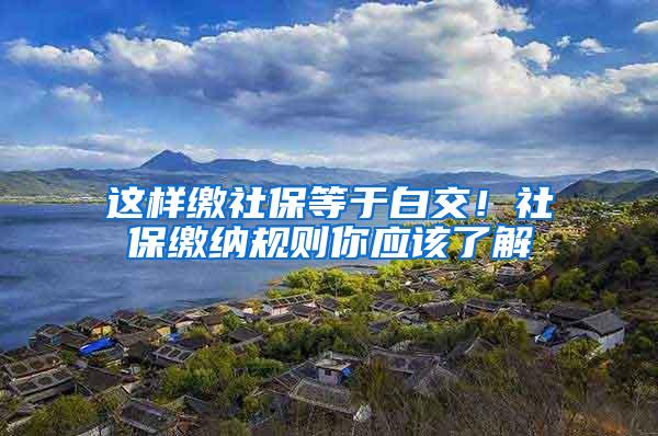 这样缴社保等于白交！社保缴纳规则你应该了解