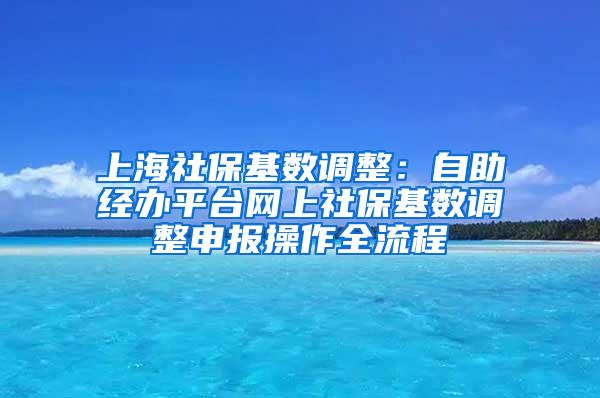 上海社保基数调整：自助经办平台网上社保基数调整申报操作全流程