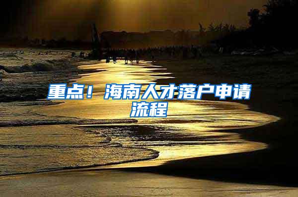 重点！海南人才落户申请流程