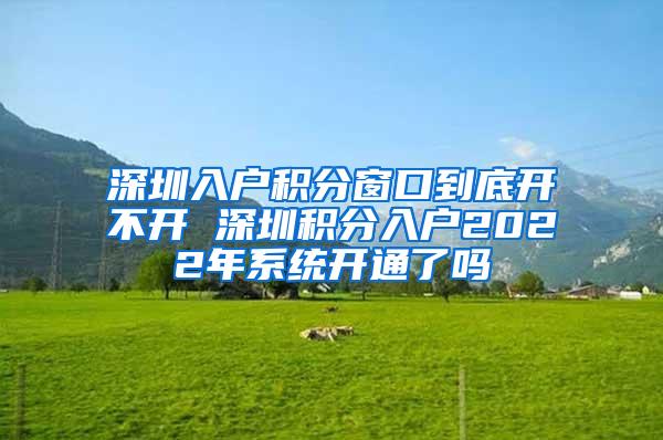 深圳入户积分窗口到底开不开 深圳积分入户2022年系统开通了吗