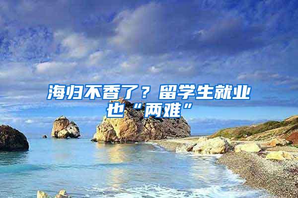 海归不香了？留学生就业也“两难”