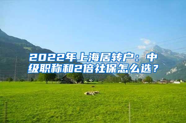 2022年上海居转户：中级职称和2倍社保怎么选？