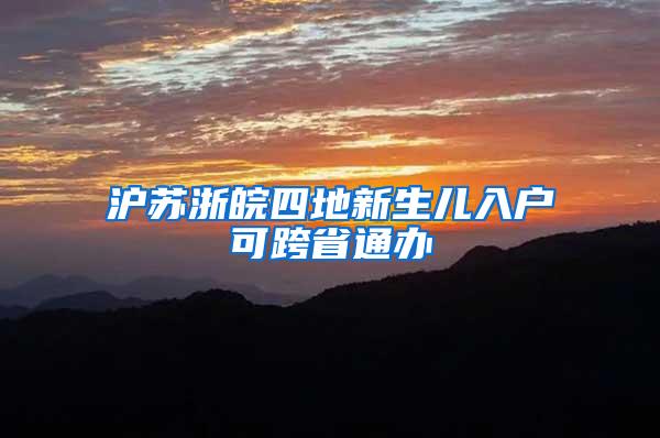 沪苏浙皖四地新生儿入户可跨省通办