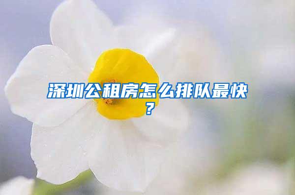 深圳公租房怎么排队最快？