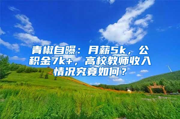 青椒自曝：月薪5k，公积金7k+，高校教师收入情况究竟如何？