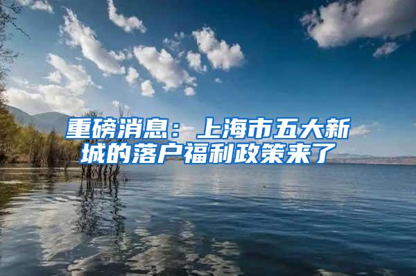 重磅消息：上海市五大新城的落户福利政策来了