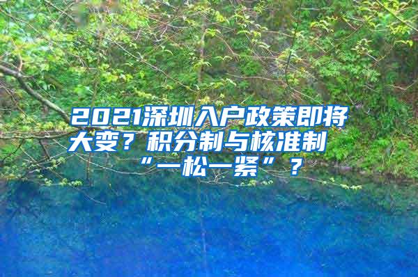 2021深圳入户政策即将大变？积分制与核准制“一松一紧”？