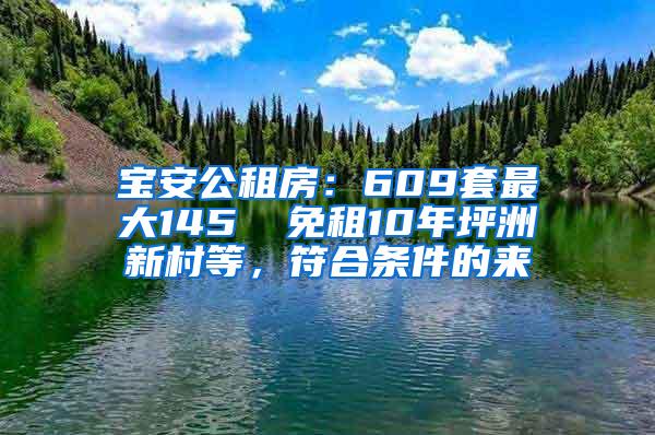 宝安公租房：609套最大145㎡ 免租10年坪洲新村等，符合条件的来