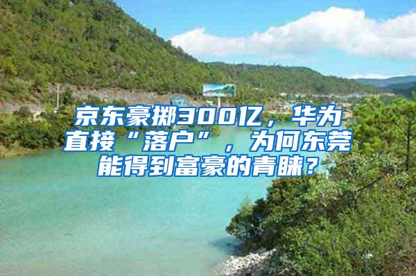 京东豪掷300亿，华为直接“落户”，为何东莞能得到富豪的青睐？