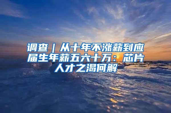 调查｜从十年不涨薪到应届生年薪五六十万：芯片人才之渴何解