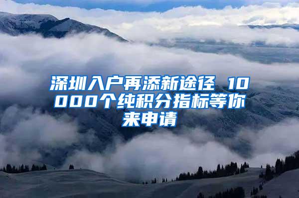 深圳入户再添新途径 10000个纯积分指标等你来申请