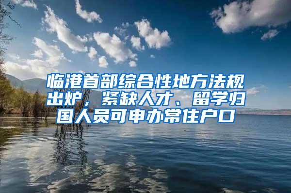 临港首部综合性地方法规出炉，紧缺人才、留学归国人员可申办常住户口