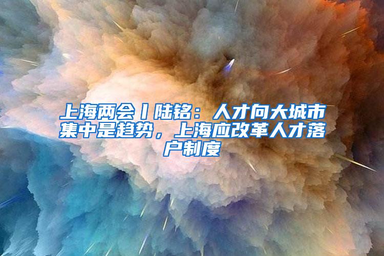 上海两会丨陆铭：人才向大城市集中是趋势，上海应改革人才落户制度