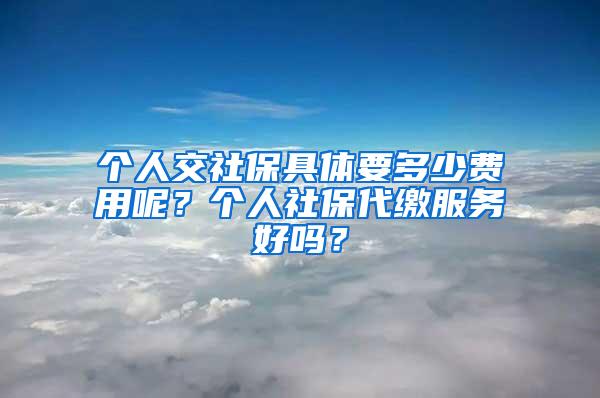 个人交社保具体要多少费用呢？个人社保代缴服务好吗？