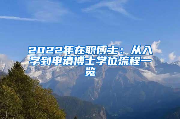 2022年在职博士：从入学到申请博士学位流程一览