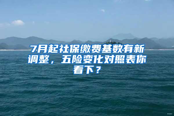 7月起社保缴费基数有新调整，五险变化对照表你看下？