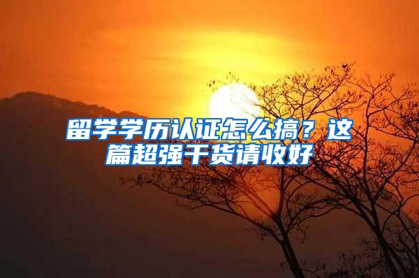 留学学历认证怎么搞？这篇超强干货请收好