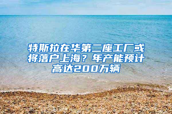 特斯拉在华第二座工厂或将落户上海？年产能预计高达200万辆