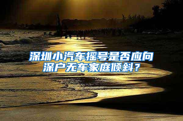 深圳小汽车摇号是否应向深户无车家庭倾斜？