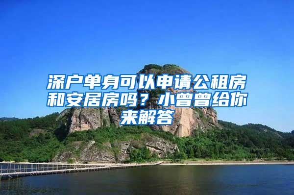 深户单身可以申请公租房和安居房吗？小曾曾给你来解答