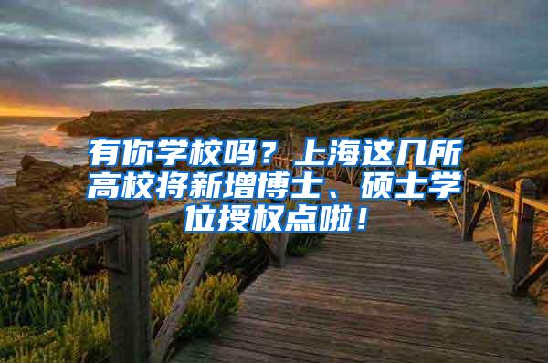 有你学校吗？上海这几所高校将新增博士、硕士学位授权点啦！