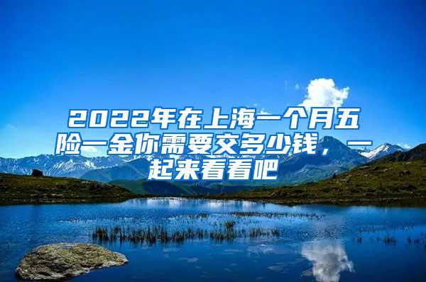 2022年在上海一个月五险一金你需要交多少钱，一起来看看吧