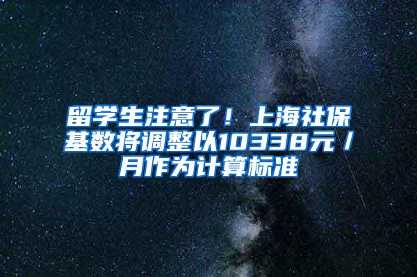 留学生注意了！上海社保基数将调整以10338元／月作为计算标准